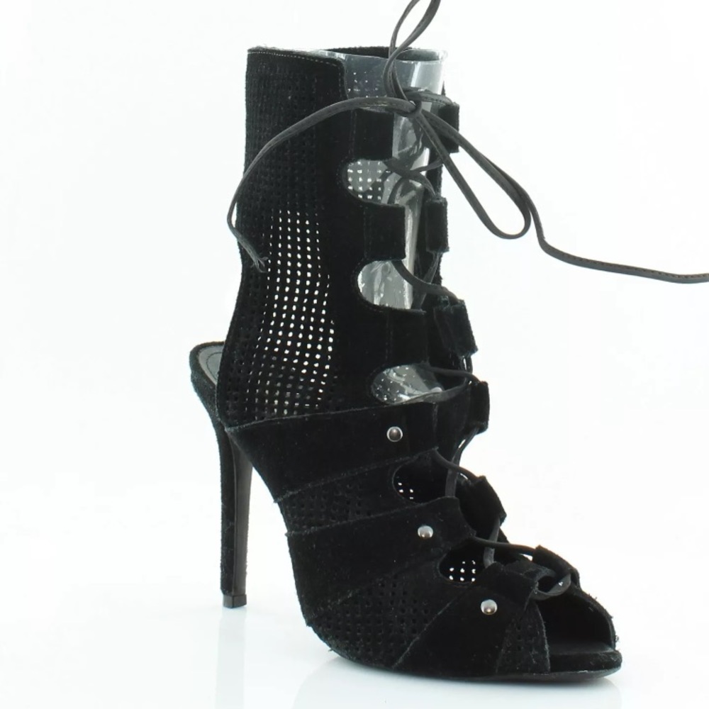 Schultz cutout heels Pericia sandals black lace up